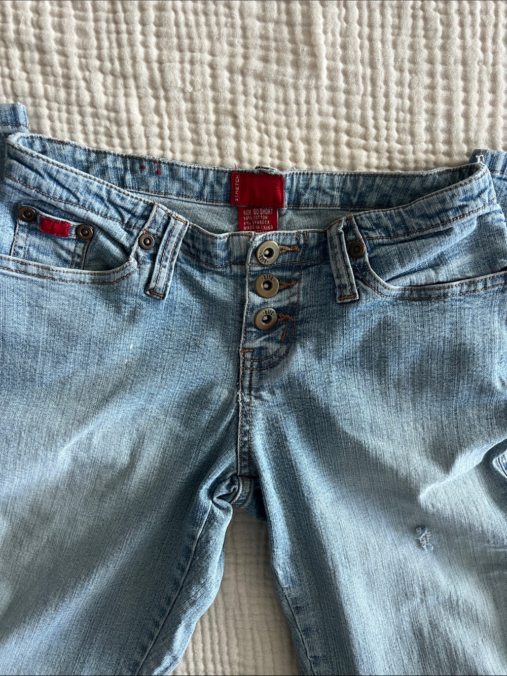 Y2K Light Blue Button-Fly low rise Tilt Jeans - Picture 5 of 12